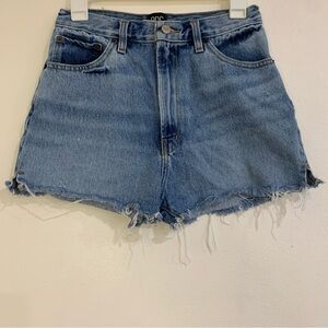 BDG Girlfriend High Rise Medium Wash Cut Off Jean Shorts Denim Size 27
